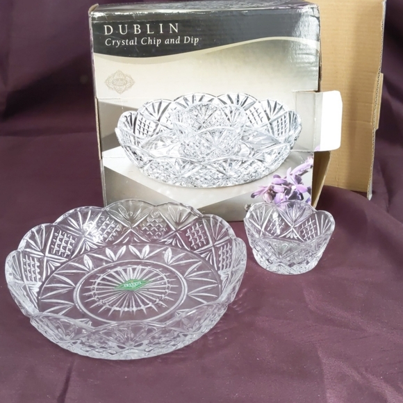 Godinger Dining Dublin Crystal Chip And Dip Set Poshmark